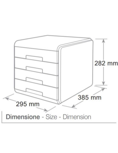 CASSETTIERA MYDESK 4CASSETTI NERA