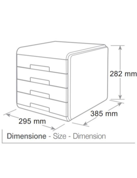 CASSETTIERA MYDESK 4CASSETTI NERA