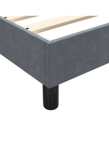 Giroletto a Molle con Materasso Grigio Scuro 160x210 cm Velluto