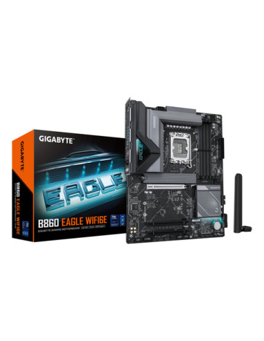 GIGABYTE B860 EAGLE WIFI6E Scheda madre - CPU Intel Core Ultra, VRM a 12+1+2+1 fasi, fino a 9066MHz DDR5, 1xPCIe 5.0 + 2xPCIe 4.
