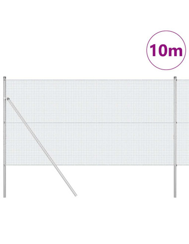 Palo della recinzione Argento 10 x 1 m (rete 16 x 16 mm)