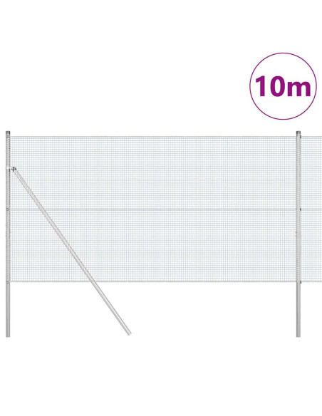 Palo della recinzione Argento 10 x 1 m (rete 16 x 16 mm)