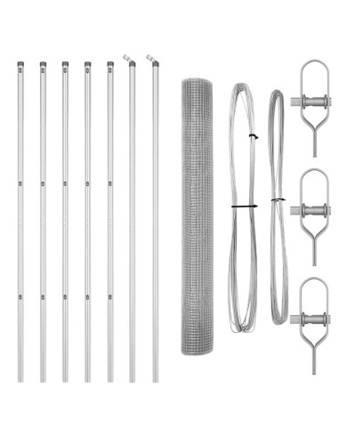 Palo della recinzione Argento 10 x 1 m (rete 16 x 16 mm)