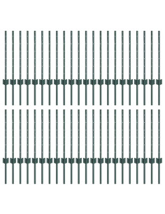 Palo della recinzione 44 pcs Verde 100 cm Acciaio 2