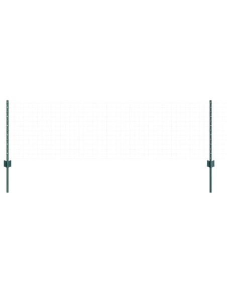 Palo della recinzione 44 pcs Verde 100 cm Acciaio