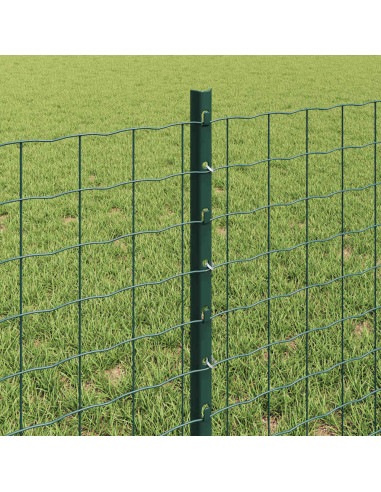 Palo della recinzione 44 pcs Verde 100 cm Acciaio