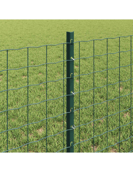 Palo della recinzione 44 pcs Verde 100 cm Acciaio