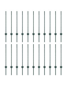 Palo della recinzione 22 pcs Verde 120 cm Acciaio 2