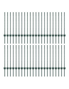 Palo della recinzione 44 pcs Verde 120 cm Acciaio 2