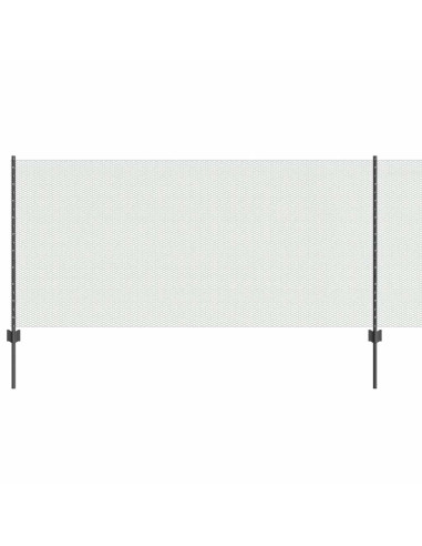 Recinzione con Posto Grigio 1 x 10 m Acciaio e PVC
