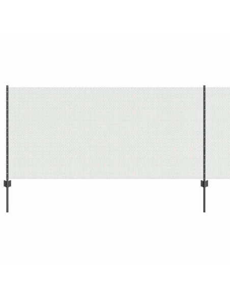 Recinzione con Posto Grigio 1 x 10 m Acciaio e PVC