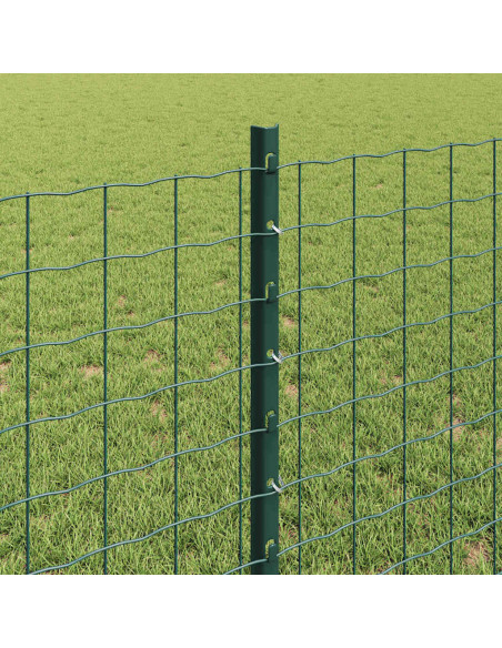 Palo della recinzione 11 pcs Verde 120 cm Acciaio