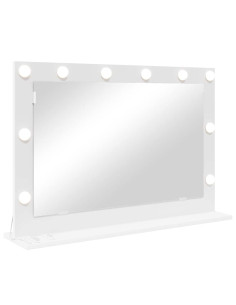 Specchio da Vanità Rettangolare Bianco 80 x 15 x 18 cm 2
