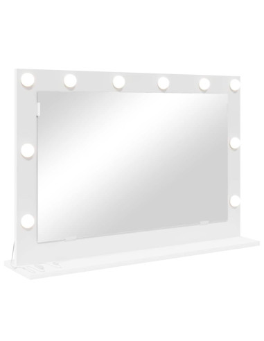 Specchio da Vanità Rettangolare Bianco 80 x 15 x 18 cm