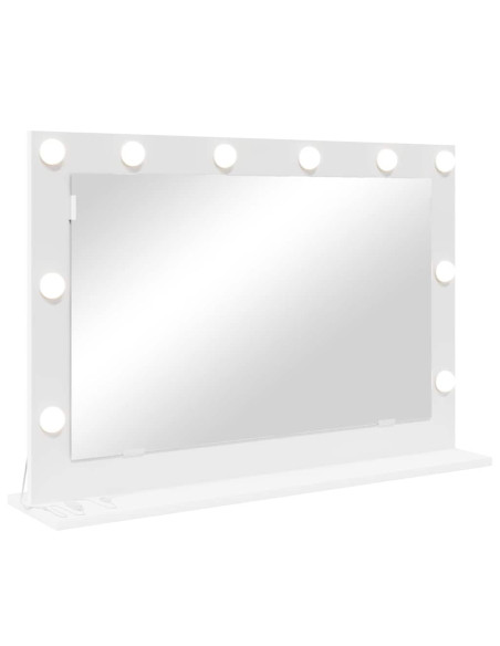 Specchio da Vanità Rettangolare Bianco 80 x 15 x 18 cm
