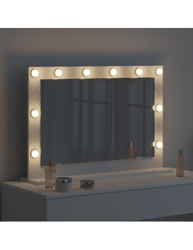 Specchio da Vanità Rettangolare Bianco 80 x 15 x 18 cm