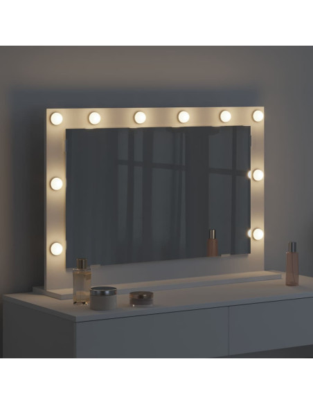 Specchio da Vanità Rettangolare Bianco 80 x 15 x 18 cm
