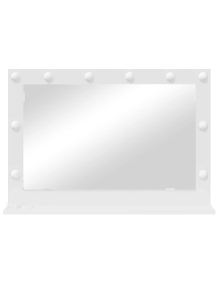 Specchio da Vanità Rettangolare Bianco 80 x 15 x 18 cm