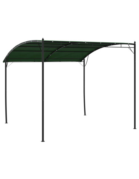 Gazebo 3 x 3 x 2,55 m Verde Tessuto e Alluminio 180