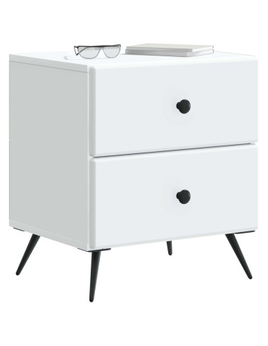 Armadio da Notte con cassetto 2 pcs Bianco 43 x 34,5 x 47,5 cm
