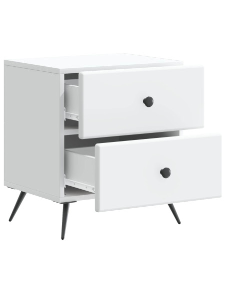 Armadio da Notte con cassetto 2 pcs Bianco 43 x 34,5 x 47,5 cm