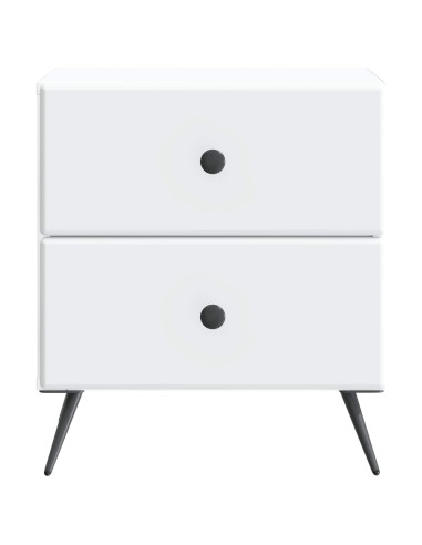 Armadio da Notte con cassetto 2 pcs Bianco 43 x 34,5 x 47,5 cm