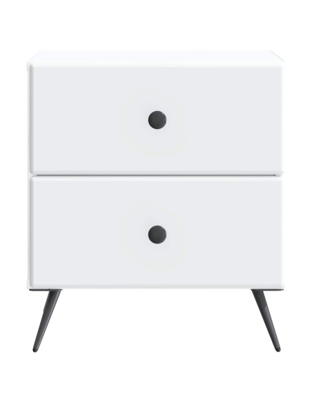 Armadio da Notte con cassetto 2 pcs Bianco 43 x 34,5 x 47,5 cm