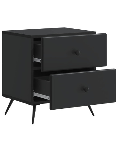 Armadio da Notte con cassetto 2 pcs Nero 43 x 34,5 x 47,5 cm