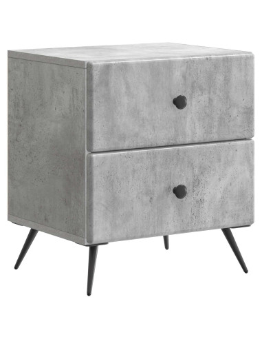 Armadio da Notte 2 pcs Grigio Cemento 43 x 34,5 x 47,5 cm