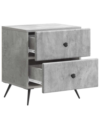 Armadio da Notte 2 pcs Grigio Cemento 43 x 34,5 x 47,5 cm