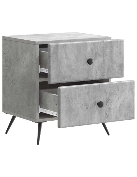 Armadio da Notte 2 pcs Grigio Cemento 43 x 34,5 x 47,5 cm
