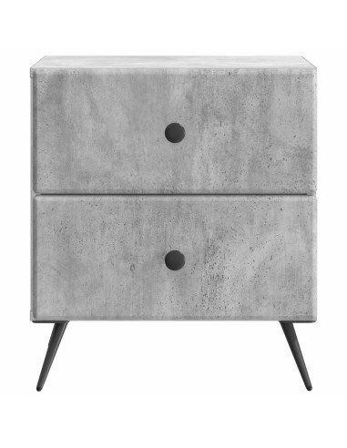 Armadio da Notte 2 pcs Grigio Cemento 43 x 34,5 x 47,5 cm