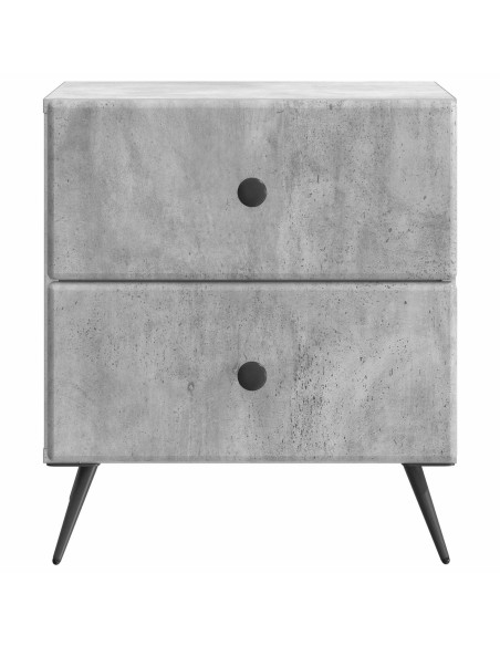 Armadio da Notte 2 pcs Grigio Cemento 43 x 34,5 x 47,5 cm