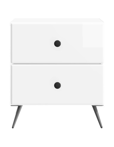 Armadio da Notte con cassetto Bianco Lucido 43 x 34,5 x 47,5 cm
