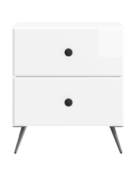 Armadio da Notte con cassetto Bianco Lucido 43 x 34,5 x 47,5 cm