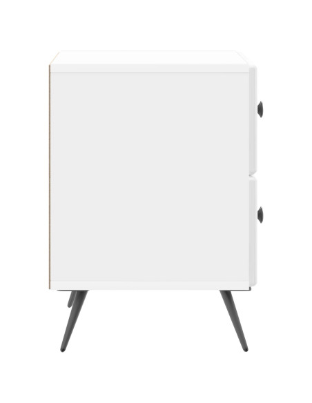 Armadio da Notte con cassetto Bianco Lucido 43 x 34,5 x 47,5 cm