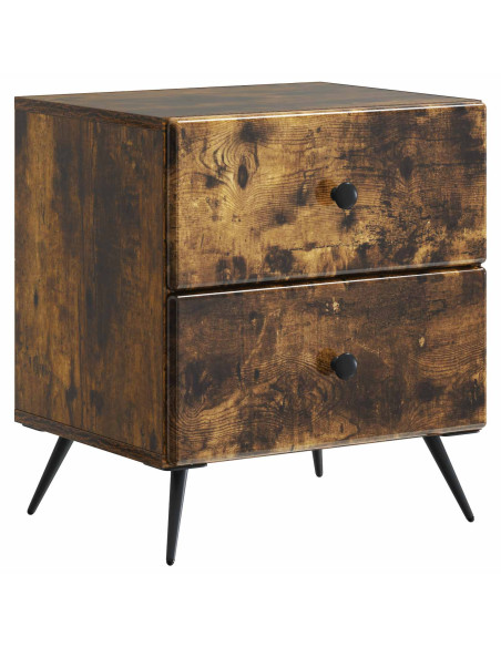 Armadio da Notte 2 pcs Rovere Fumo 43 x 34,5 x 47,5 cm