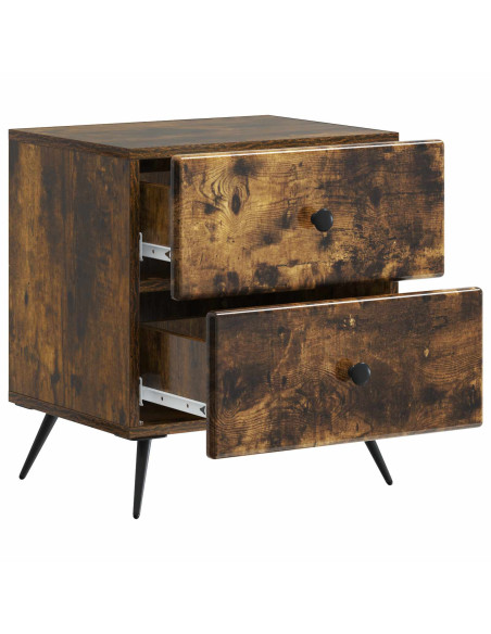 Armadio da Notte 2 pcs Rovere Fumo 43 x 34,5 x 47,5 cm