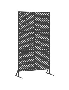 Schermo per Privacy Nero 100 x 50 x 180 cm Acciaio 2