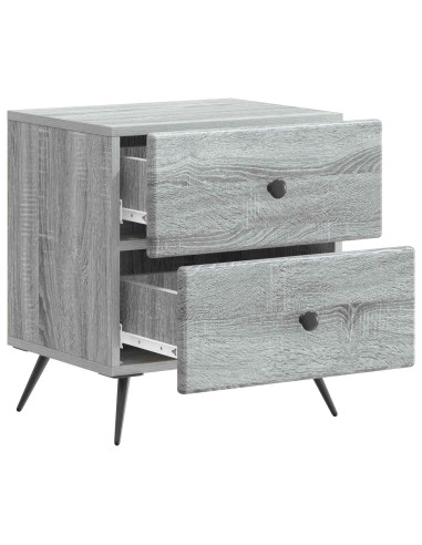 Armadio da Notte 2 pcs Grigio Sonoma 43 x 34,5 x 47,5 cm