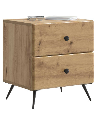 Armadio da Notte 2 pcs Rovere Artigianale 43 x 34,5 x 47,5 cm