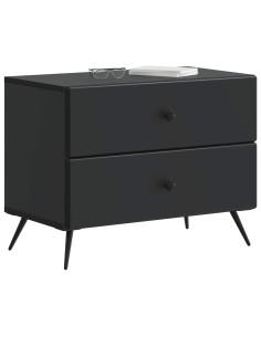 Armadio da Notte Nero 62 x 34,5 x 47,5 cm Legno ingegnerizzato 2