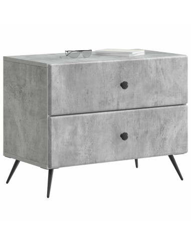 Armadio da Notte Grigio Cemento 62 x 34,5 x 47,5 cm