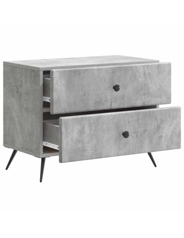 Armadio da Notte Grigio Cemento 62 x 34,5 x 47,5 cm