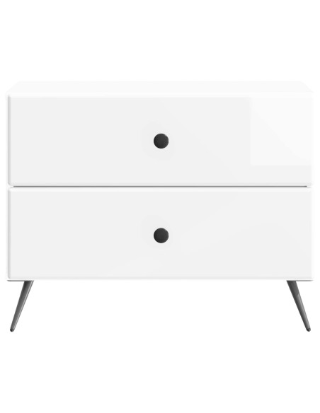 Armadio da Notte con cassetto Bianco Lucido 62 x 34,5 x 47,5 cm