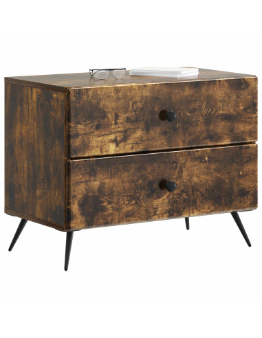 Armadio da Notte con cassetto Rovere Fumo 62 x 34,5 x 47,5 cm