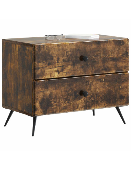 Armadio da Notte con cassetto Rovere Fumo 62 x 34,5 x 47,5 cm
