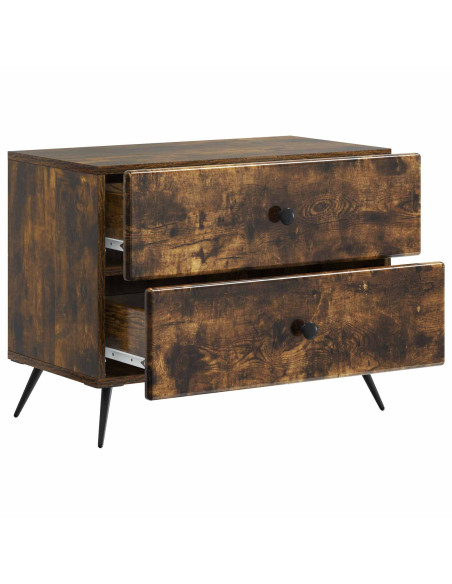 Armadio da Notte con cassetto Rovere Fumo 62 x 34,5 x 47,5 cm