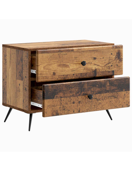 Armadio da Notte con cassetto Legno antico 62 x 34,5 x 47,5 cm