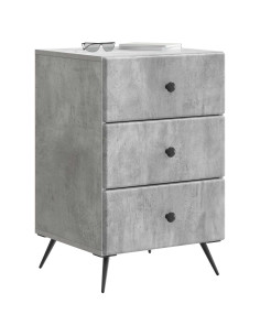 Armadio da Notte con cassetto Grigio Cemento 43 x 41 x 66,5 cm 2
